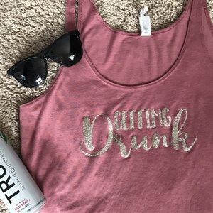 “Getting Drunk” Printed Loose Tank